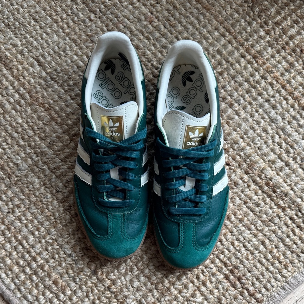 adidas Teal and White Women's Low-Top Sneakers